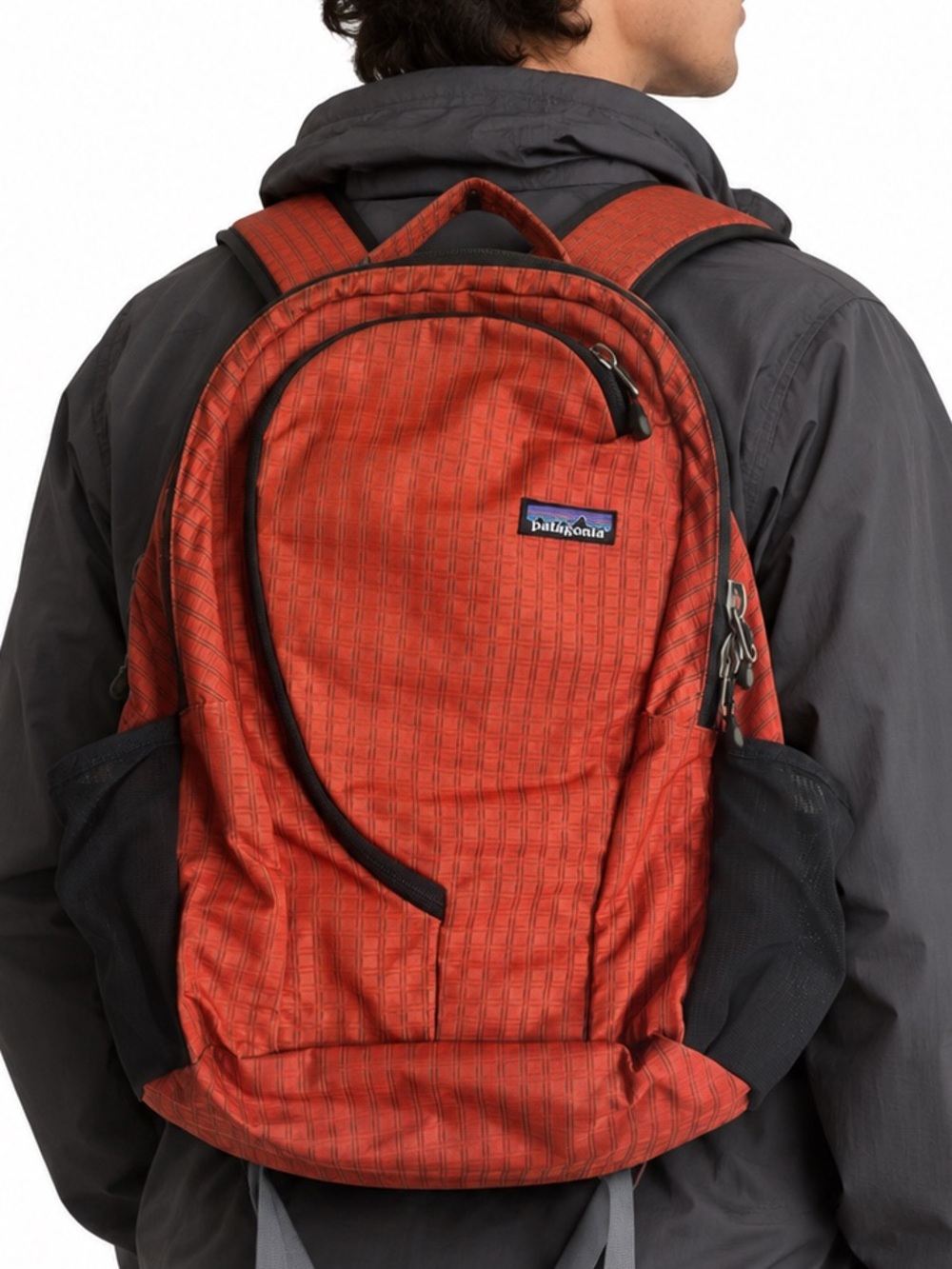 Patagonia Lightwire Pack Orange Grid Vintage Laptop Backpack Y2K Gorpcore